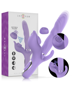 INTENSE - BILLIE VIBRATEUR MULTIFONCTION RECHARGEABLE ONDES STIMULANTES AVEC BOUTON POUSSOIR VIOLET
