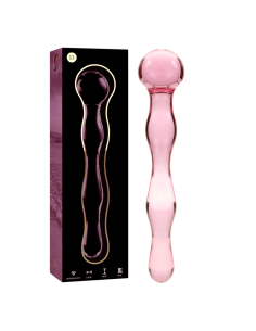 NEBULA SERIES BY IBIZA - MODÈLE 13 GODE EN VERRE BOROSILICATE ROSE 18 CM -O- 3.5 CM