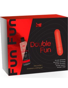 INTT RELEASES - KIT DOUBLE FUN AVEC BULLET VIBRANT ET GEL DE MASSAGE À LA FRAISE