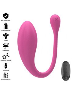 INTENSE - JANICE U VIBRATEUR DOUBLE STIMULATION 10 VIBRATIONS ROSE TÉLÉCOMMANDE