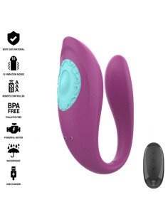 INTENSE - ANNIE VIBRATEUR ET STIMULATEUR EN U VIOLET TÉLÉCOMMANDE