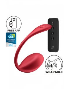 SATISFYER - SHINY PETAL STIMULATEUR À TÉLÉCOMMANDE À DISTANCE G POINT ROUGE APPLICATION GRATUITE
