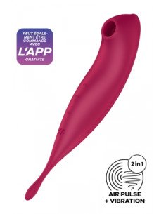 SATISFYER - APPLICATION DE STIMULATEUR ET VIBRATEUR TWIRLING PRO+ ROUGE
