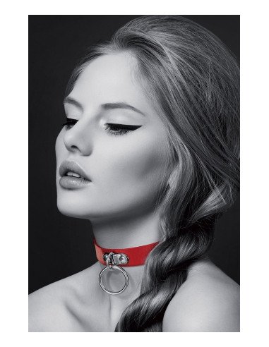 Collier Fetish rouge avec anneau - Bijoux Pour Toi Collier Fetish rouge avec anneau - Bijoux Pour Toi
